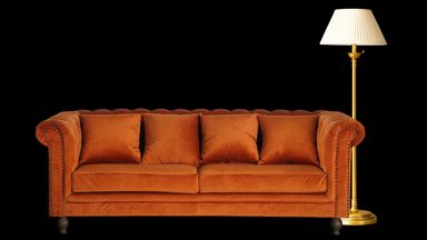 An unmoved couch.