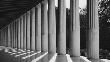 old white pillars