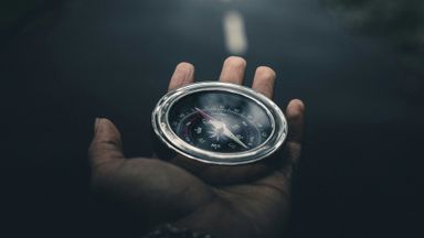 A compass to set the direction.